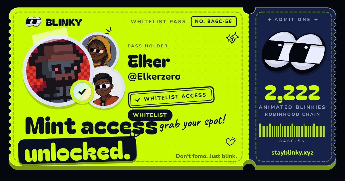 The BLINKY whitelist card of @Elkerzero
